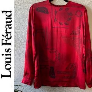 Louis Feraud silk red blouse